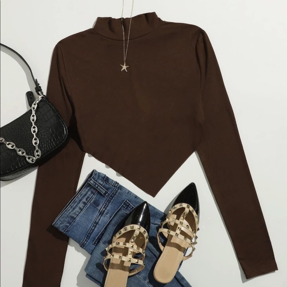 Brown long sleeve top